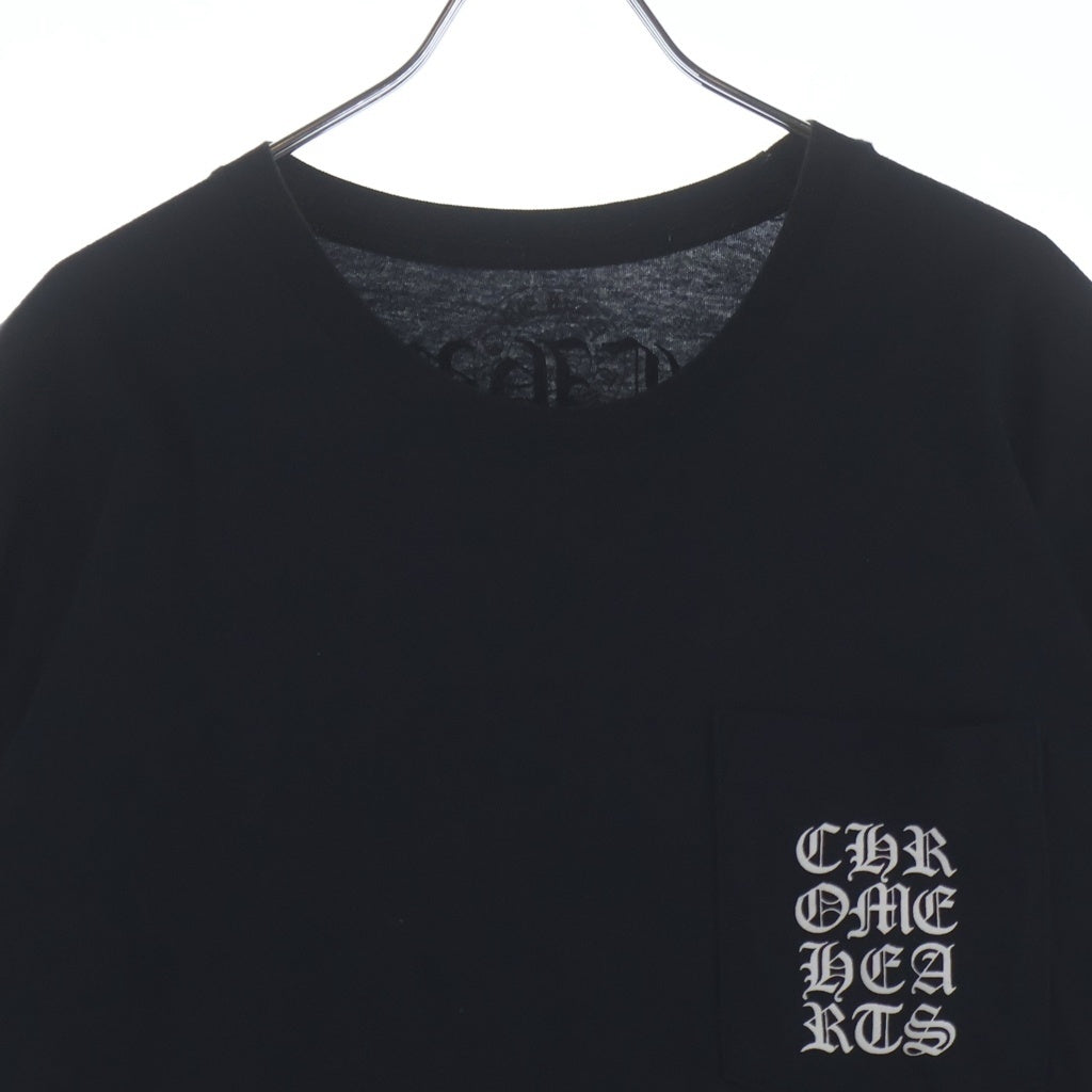 CHROME HEARTS(クロムハーツ) VERTICAL LOGO バーティカルロゴ プリント 半袖Tシャツ カットソー ブラック