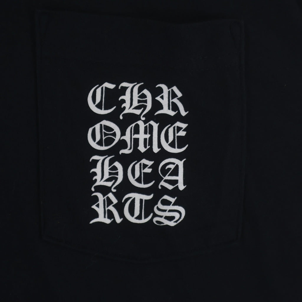CHROME HEARTS(クロムハーツ) VERTICAL LOGO バーティカルロゴ プリント 半袖Tシャツ カットソー ブラック