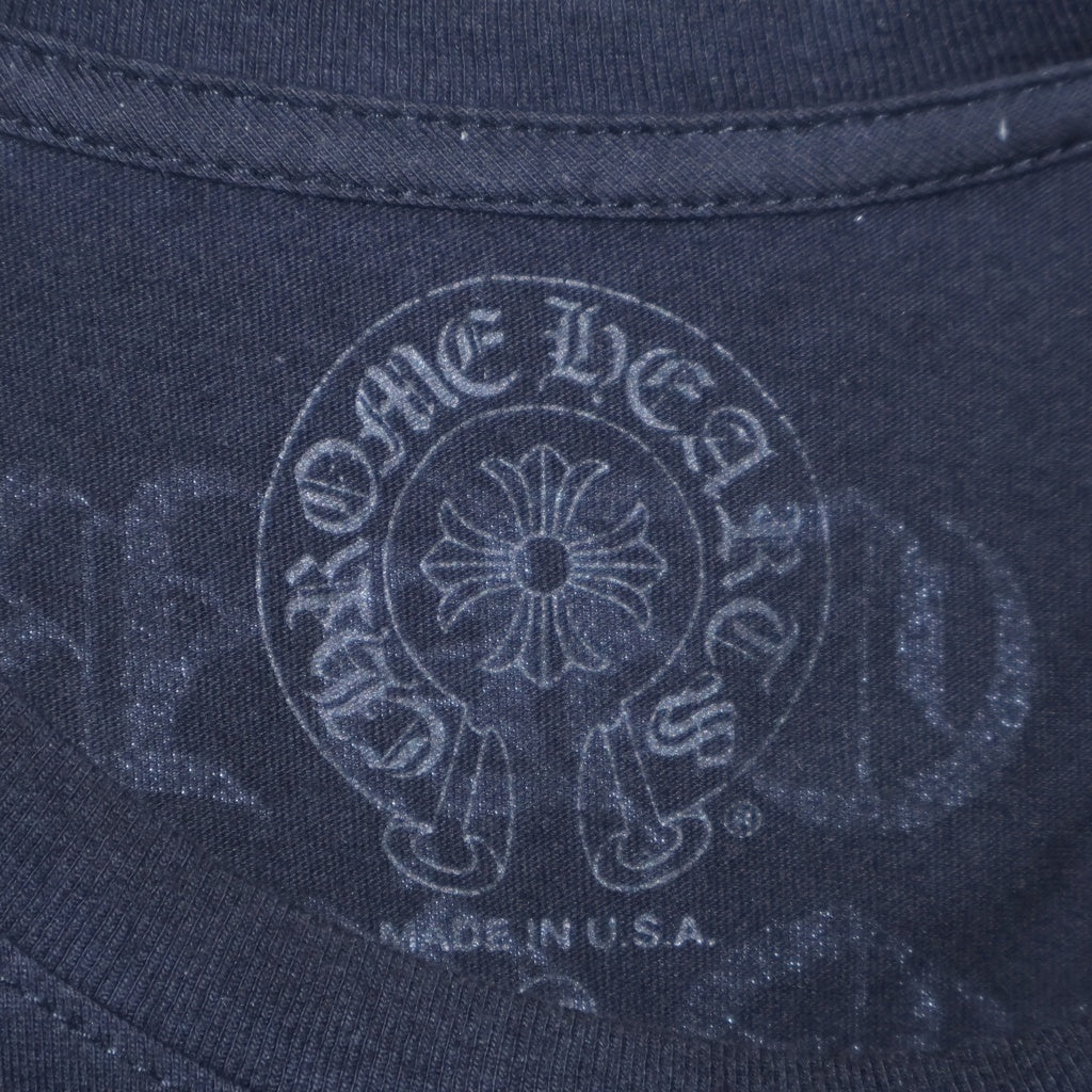 CHROME HEARTS(クロムハーツ) VERTICAL LOGO バーティカルロゴ プリント 半袖Tシャツ カットソー ブラック