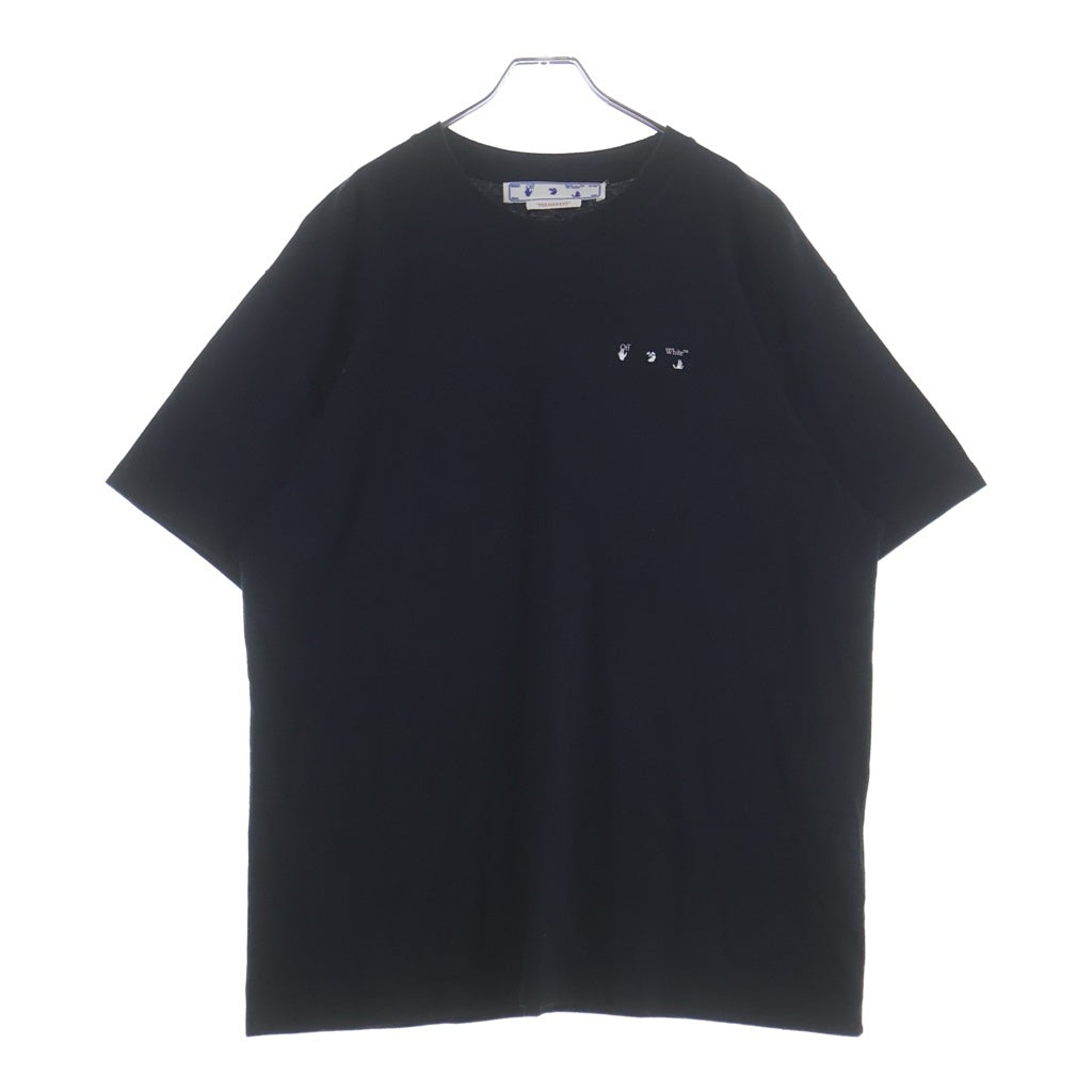 OFF-WHITE(オフホワイト) ロゴプリント クルーネック半袖Tシャツカットソー ブラック OMAA038C99JER003