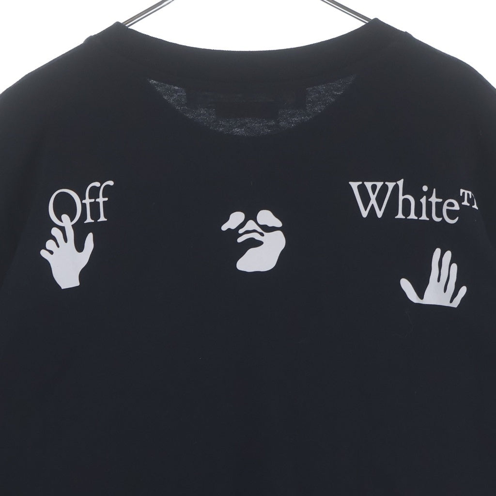 OFF-WHITE(オフホワイト) ロゴプリント クルーネック半袖Tシャツカットソー ブラック OMAA038C99JER003