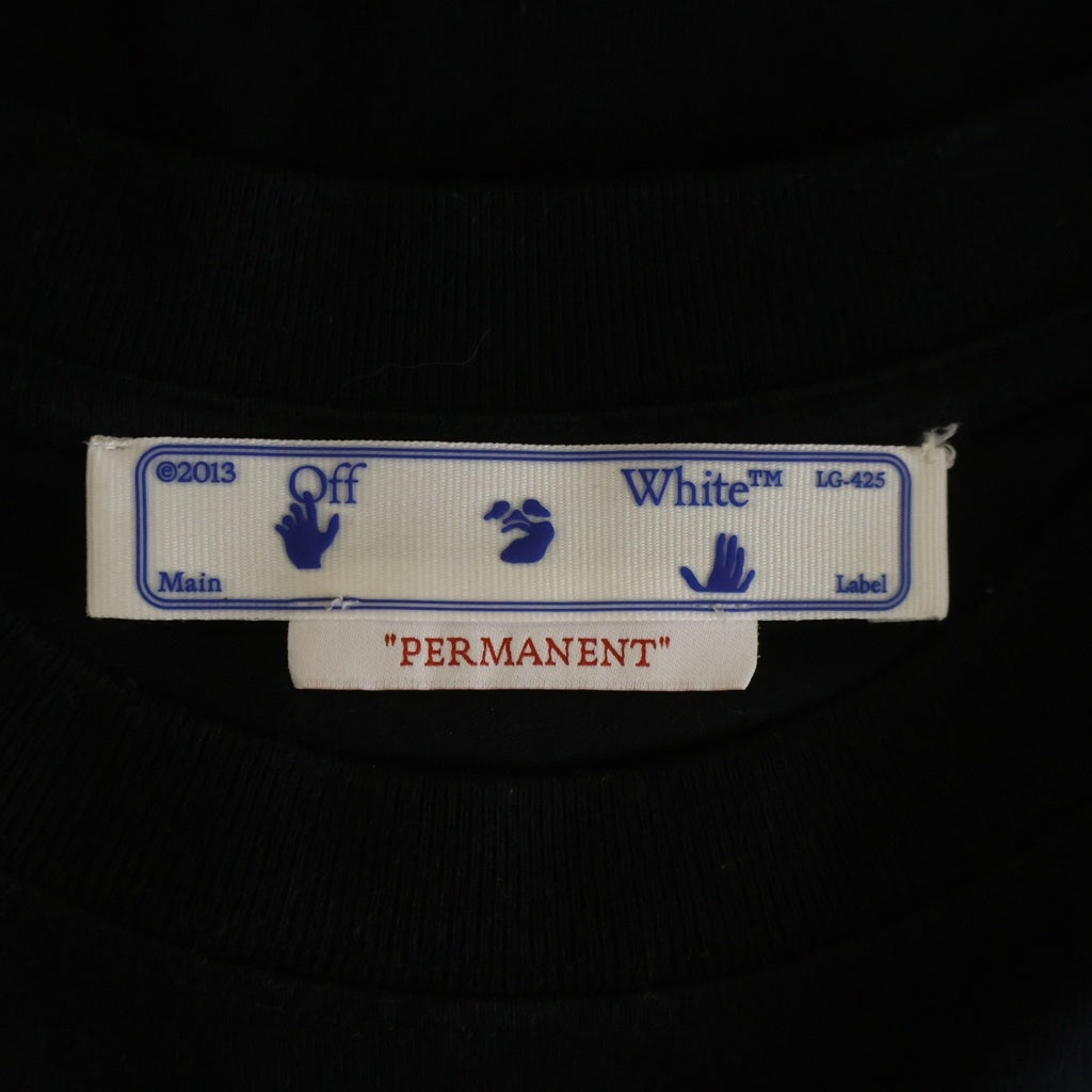 OFF-WHITE(オフホワイト) ロゴプリント クルーネック半袖Tシャツカットソー ブラック OMAA038C99JER003