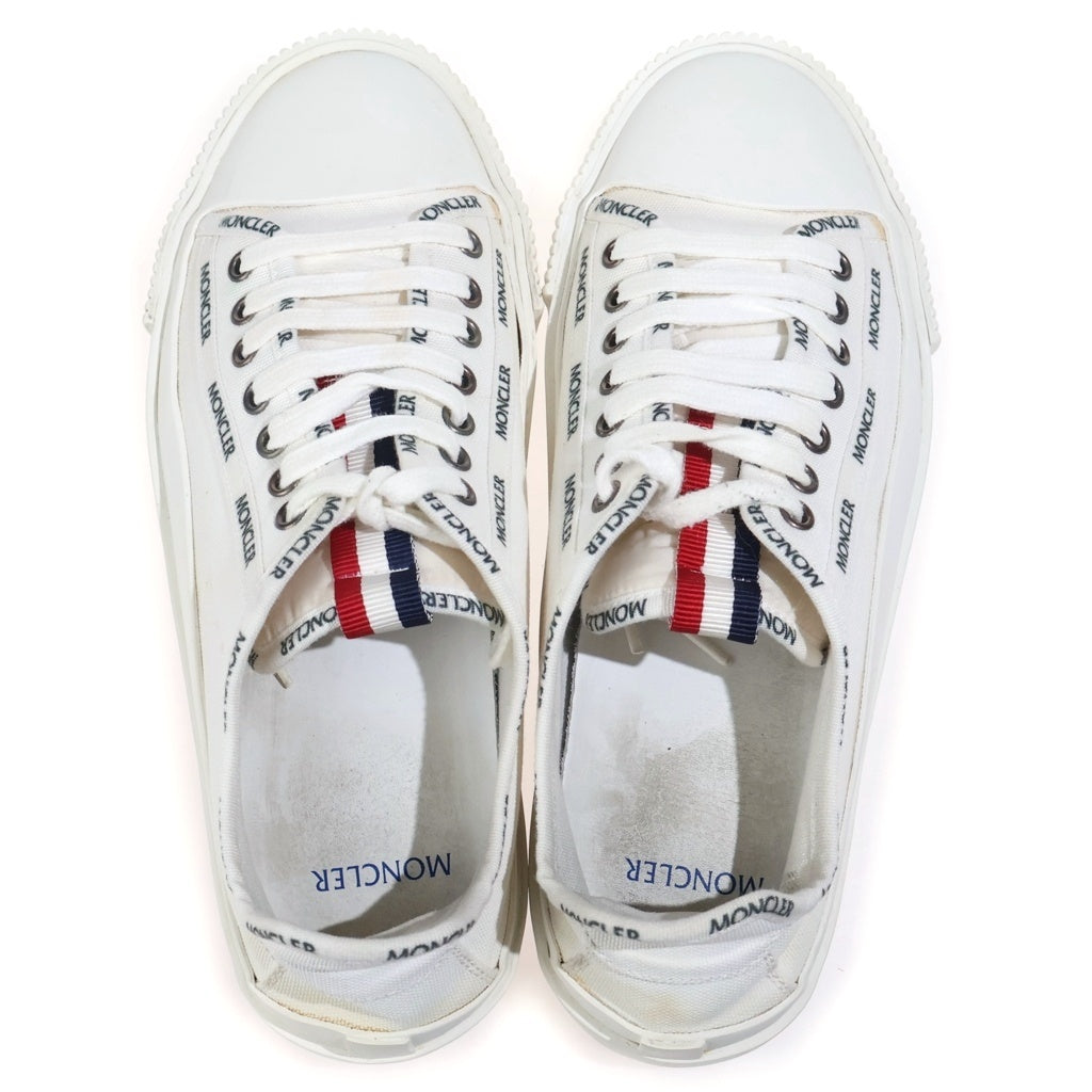 MONCLER(モンクレール) 21SS GLISSIERE ロゴ トリコロール キャンバス ローカットスニーカー ホワイト