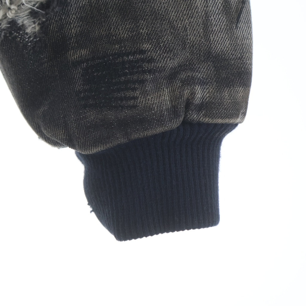THUG CLUB(サグクラブ) 25AW Hard Washed Damaged Denim Hooded Zip-Up TC25JK3801 ハード ウォッシュド ダメージ加工 フーデッド デニムジャケット ジップアップパーカー ブラック