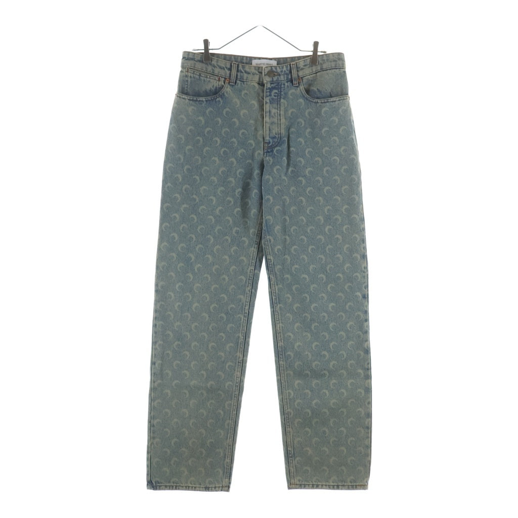 MARINE SERRE(マリーン セル) 25SS MOON LASER DENIM LOOSE JEANS LIGHT BEIGE ムーン レーザー ルーズデニムパンツ ジーンズ インディゴ