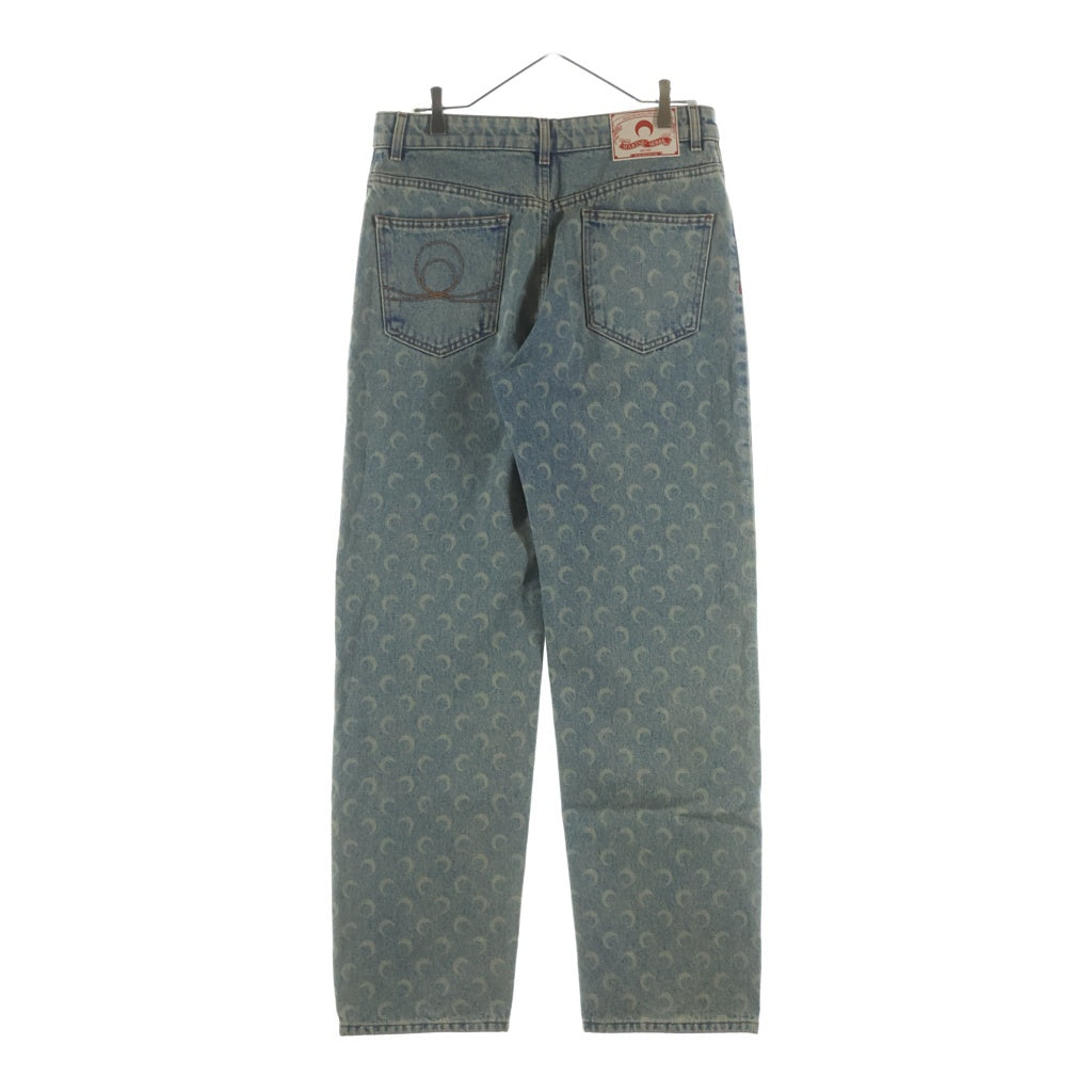 MARINE SERRE(マリーン セル) 25SS MOON LASER DENIM LOOSE JEANS LIGHT BEIGE ムーン レーザー ルーズデニムパンツ ジーンズ インディゴ
