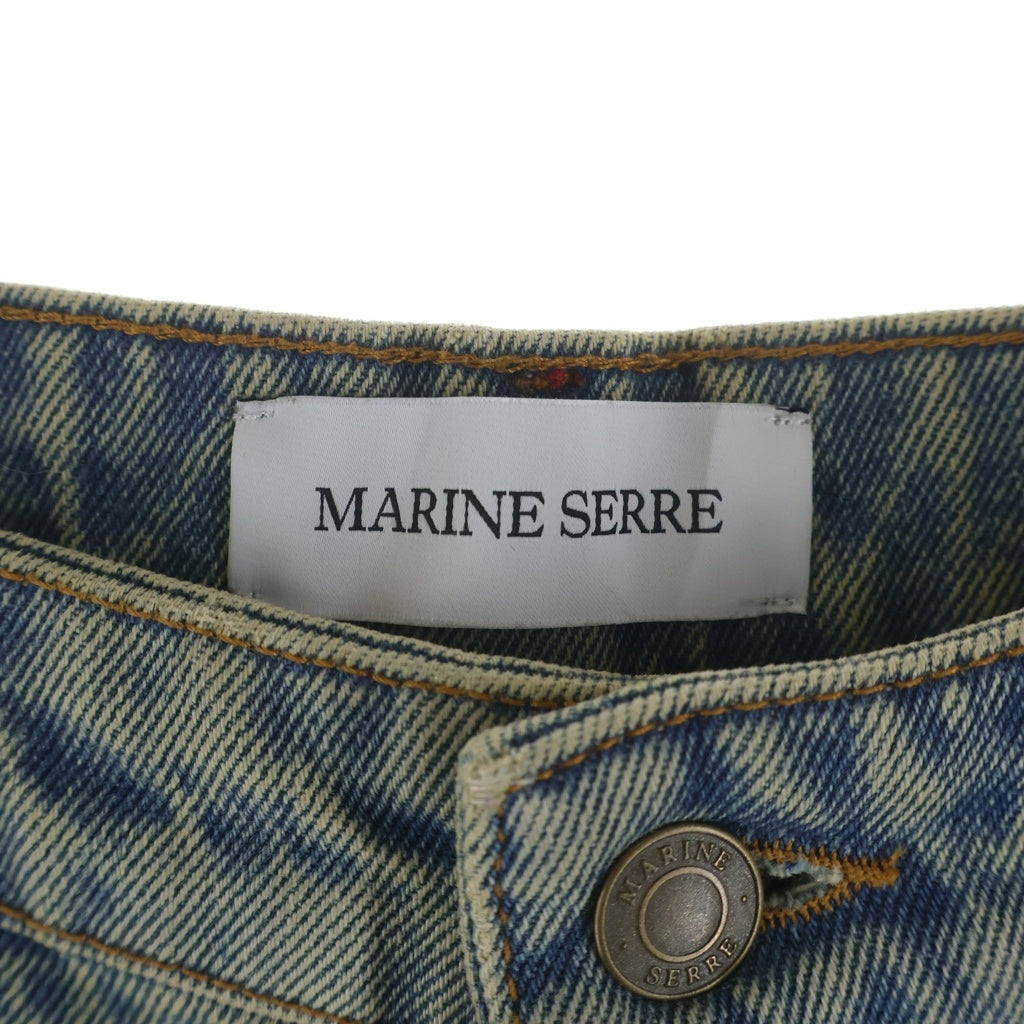 MARINE SERRE(マリーン セル) 25SS MOON LASER DENIM LOOSE JEANS LIGHT BEIGE ムーン レーザー ルーズデニムパンツ ジーンズ インディゴ