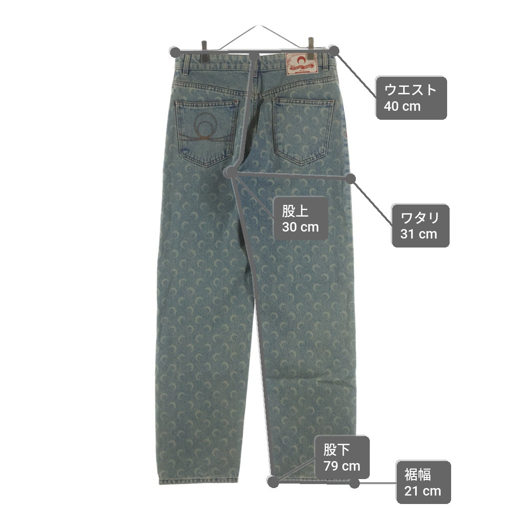 MARINE SERRE(マリーン セル) 25SS MOON LASER DENIM LOOSE JEANS LIGHT BEIGE ムーン レーザー ルーズデニムパンツ ジーンズ インディゴ