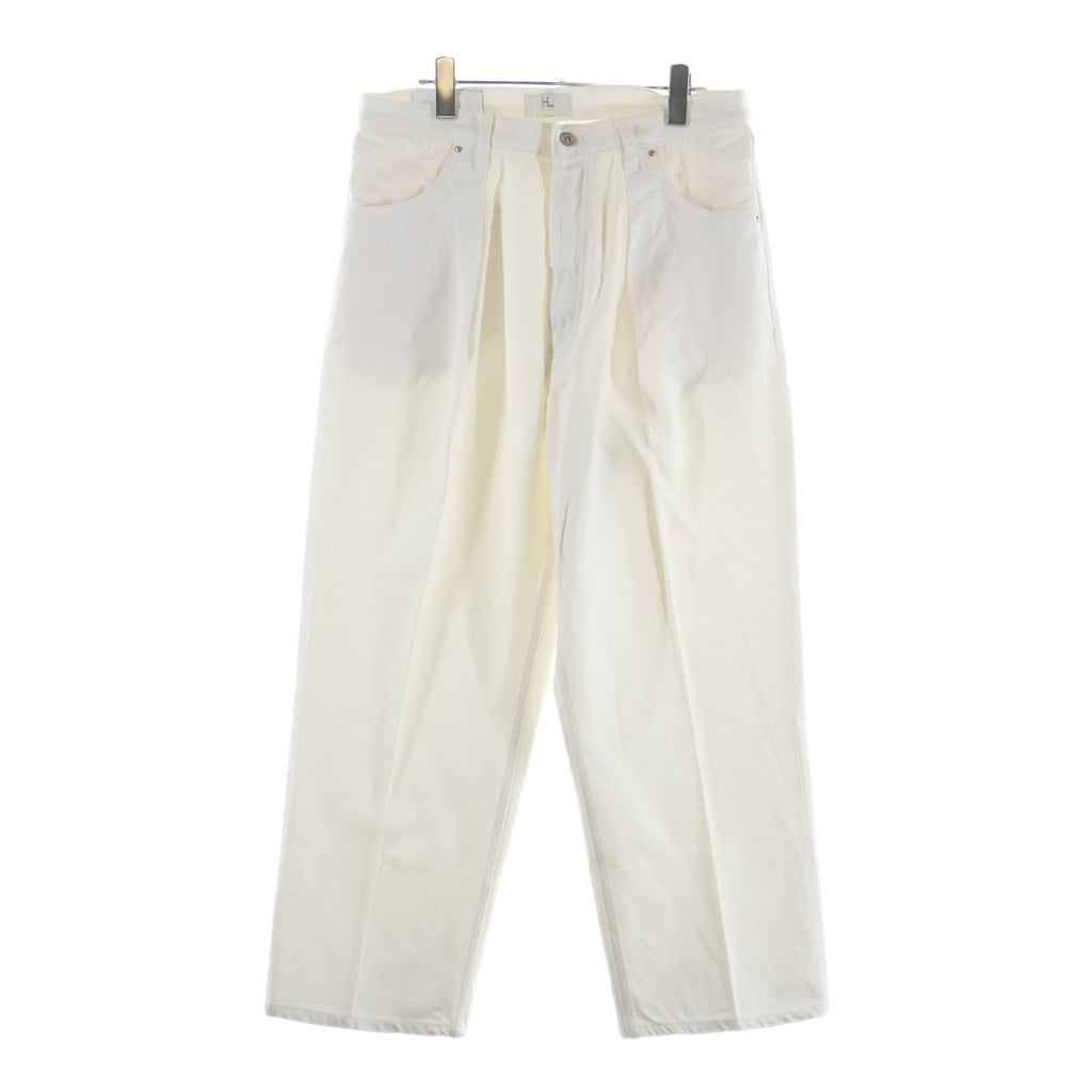 NO BRAND(ノーブランド) HERILL ヘリル 21SS TUCK DENIM ワイドタックデニムトラウザーパンツ ホワイト 21-030-HL-8000