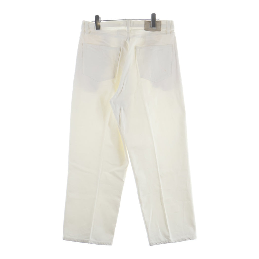 NO BRAND(ノーブランド) HERILL ヘリル 21SS TUCK DENIM ワイドタックデニムトラウザーパンツ ホワイト 21-030-HL-8000
