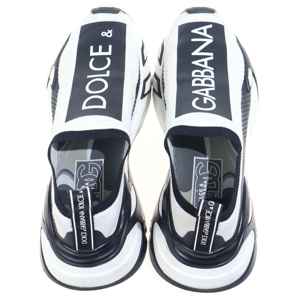 DOLCE & GABBANA(ドルチェアンドガッバーナ) Strtch Mesh Fst Sneaker CS2172 ストレッチメッシュ ビッグロゴ ファストローカットスニーカー ホワイト/ブラック