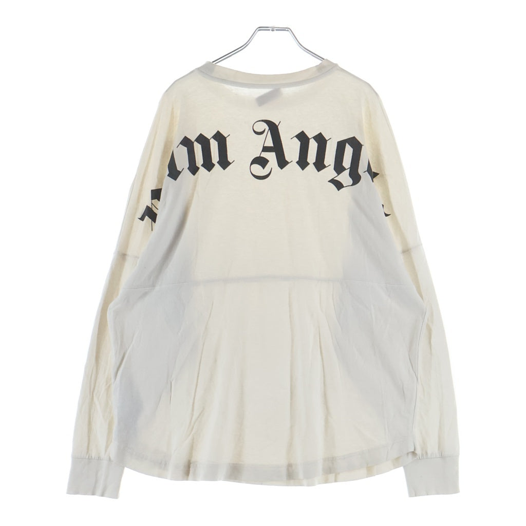 Palm Angels(パームエンジェルス) CLASSIC LOGO OVER TEE PMAB001S19413007 クラシックロゴプリント クルーネック長袖Tシャツカットソー ロンT ホワイト