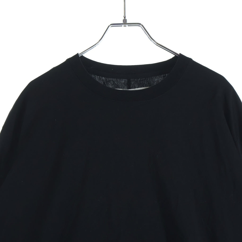 JOHN LAWRENCE SULLIVAN(ジョンローレンスサリバン) COTTON JERSEY SWITCHED TOP コットンジャージークルーネック長袖カットソー ブラック 5B007-0225-19