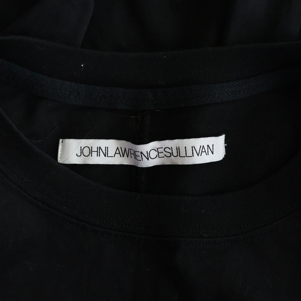 JOHN LAWRENCE SULLIVAN(ジョンローレンスサリバン) COTTON JERSEY SWITCHED TOP コットンジャージークルーネック長袖カットソー ブラック 5B007-0225-19