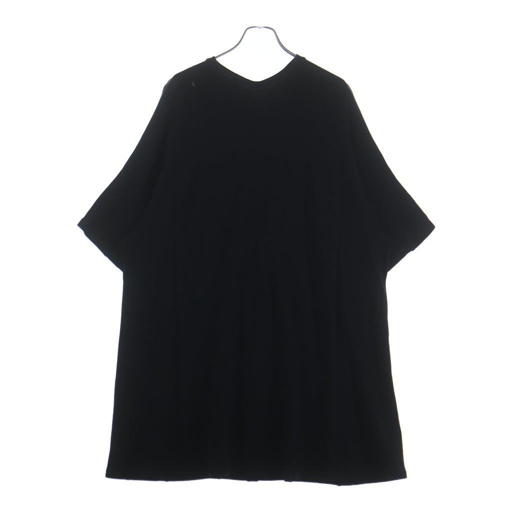 JULIUS(ユリウス) 18SS バッグセンターライン切替 ワッフルクルーネック半袖Tシャツカットソー ブラック 617CUM12
