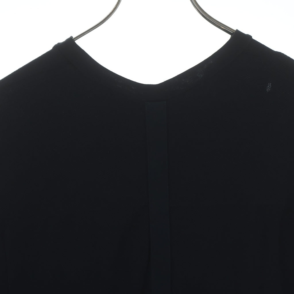 JULIUS(ユリウス) 18SS バッグセンターライン切替 ワッフルクルーネック半袖Tシャツカットソー ブラック 617CUM12