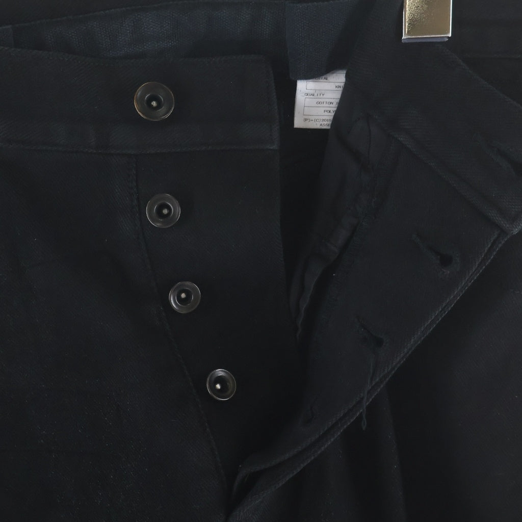 JULIUS(ユリウス) 15SS ニットデニム コーティングスキニーサルエルパンツ ブラック 497PAM39-C