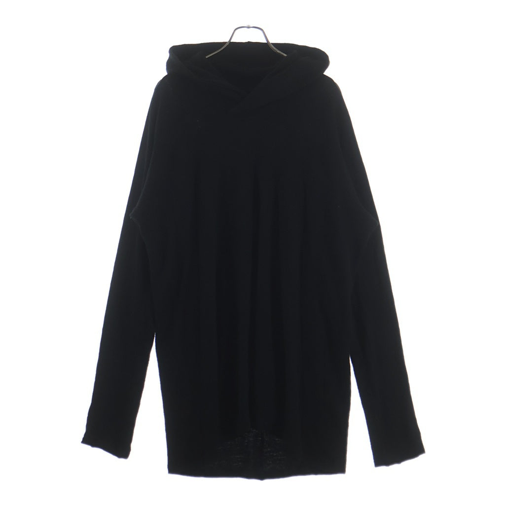 JULIUS(ユリウス) 14AW ウールロングプルオーバーパーカーフーディー ブラック 477CUM1