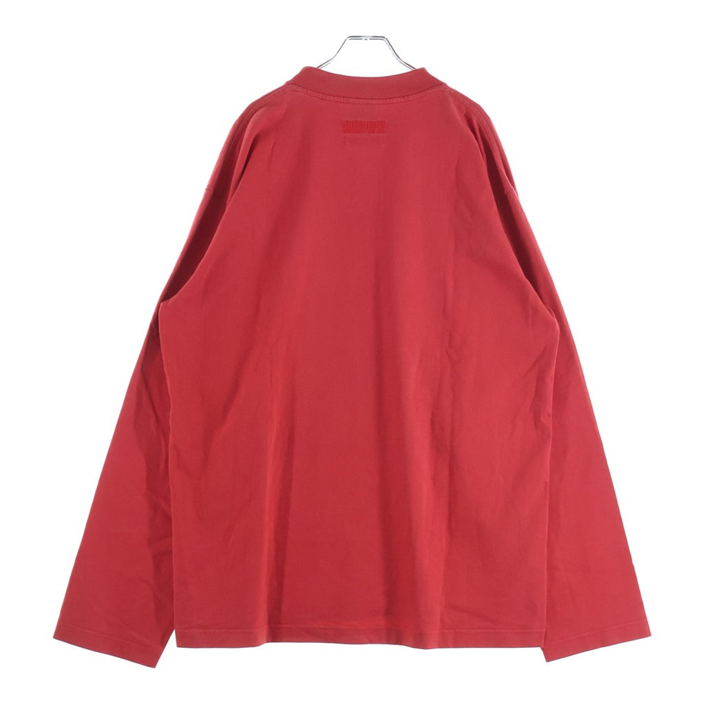 VETEMENTS(ヴェトモン) 18SS ×TOMMY HILFIGER オーバーサイズ フロントプリント ロゴ刺繍 クルーネック長袖Tシャツカットソー レッド MSS18TR45
