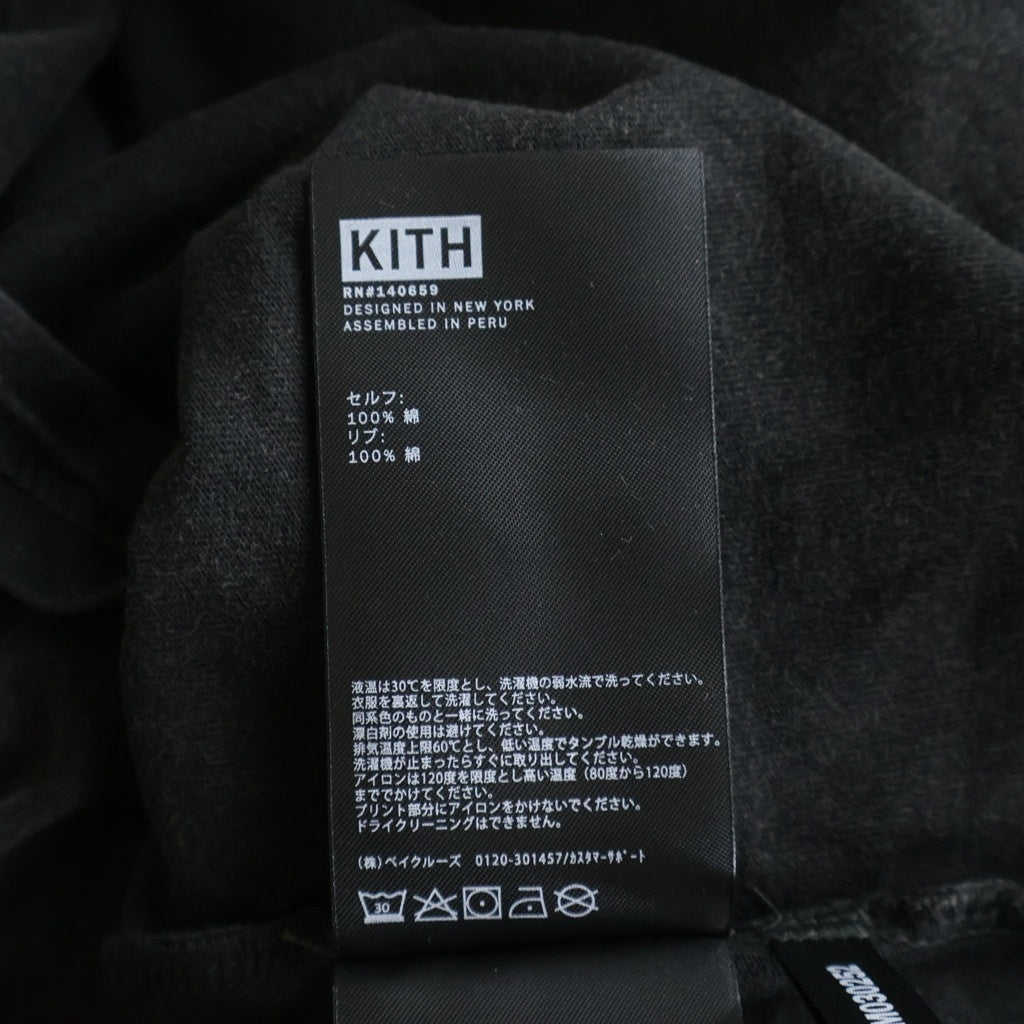 KITH(キス) 22SS 96 Classics Vintage Tee 96クラシック ヴィンテージ加工 クルーネック長袖Tシャツカットソー ロングスリーブ ロンT ブラック KHM030252