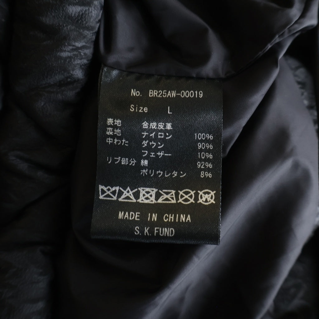 BREATH(ブレス) 25AW FAUX LEATHER SHINY QUILTING DOWN JACKET キルティング ダウンジャケット ブラック BR25AW-00019