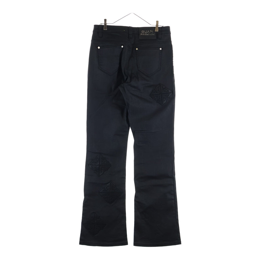GUAPI(グアピ) obsidian black icon flared denim アイコンスタック フレアパンツ ブラック