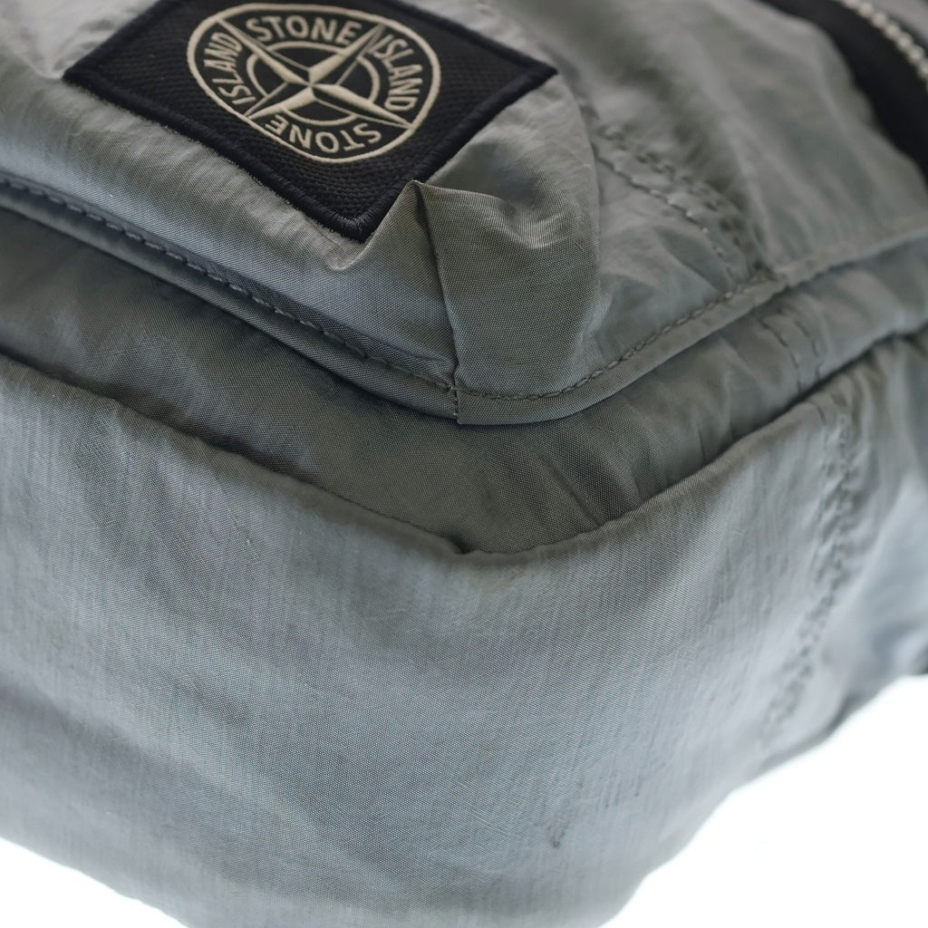 STONE ISLAND(ストーンアイランド) Black Coated Nylon Metal ECONYL Pouch Bag K2S159200015S0251 ナイロン ポーチバッグ グレー