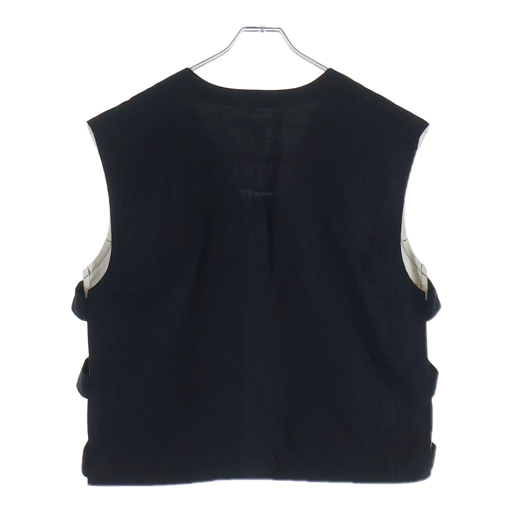 COMME des GARCONS SHIRT(コムデギャルソンシャツ) cotton poplin plain コットンポプリンサイドカットアウトベスト ブラック FM-V002