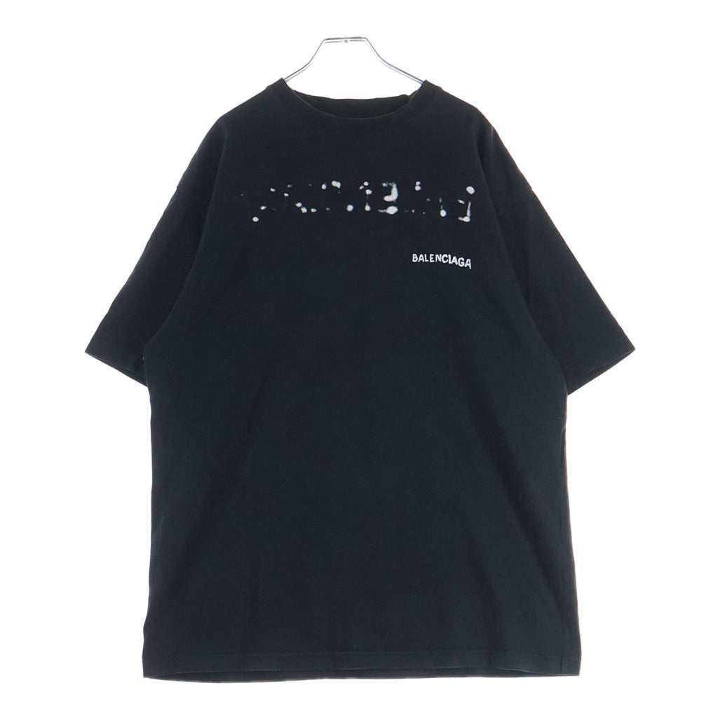 BALENCIAGA(バレンシアガ) 23SS Large Fit Tshirt 641675 TOV05 オーバーサイズ 両面ロゴプリントクルーネック半袖Tシャツカットソー ブラック