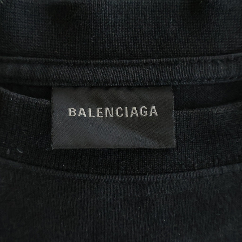 BALENCIAGA(バレンシアガ) 23SS Large Fit Tshirt 641675 TOV05 オーバーサイズ 両面ロゴプリントクルーネック半袖Tシャツカットソー ブラック