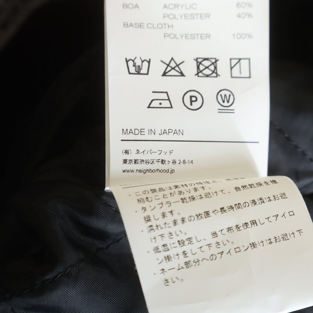 NEIGHBORHOOD(ネイバーフッド) 22AW CORDUROY WESTERN BOA COAT 222UTNH-SHM03 コーデュロイ ウエスタン ボアコート ブルゾンジャケット ブラック