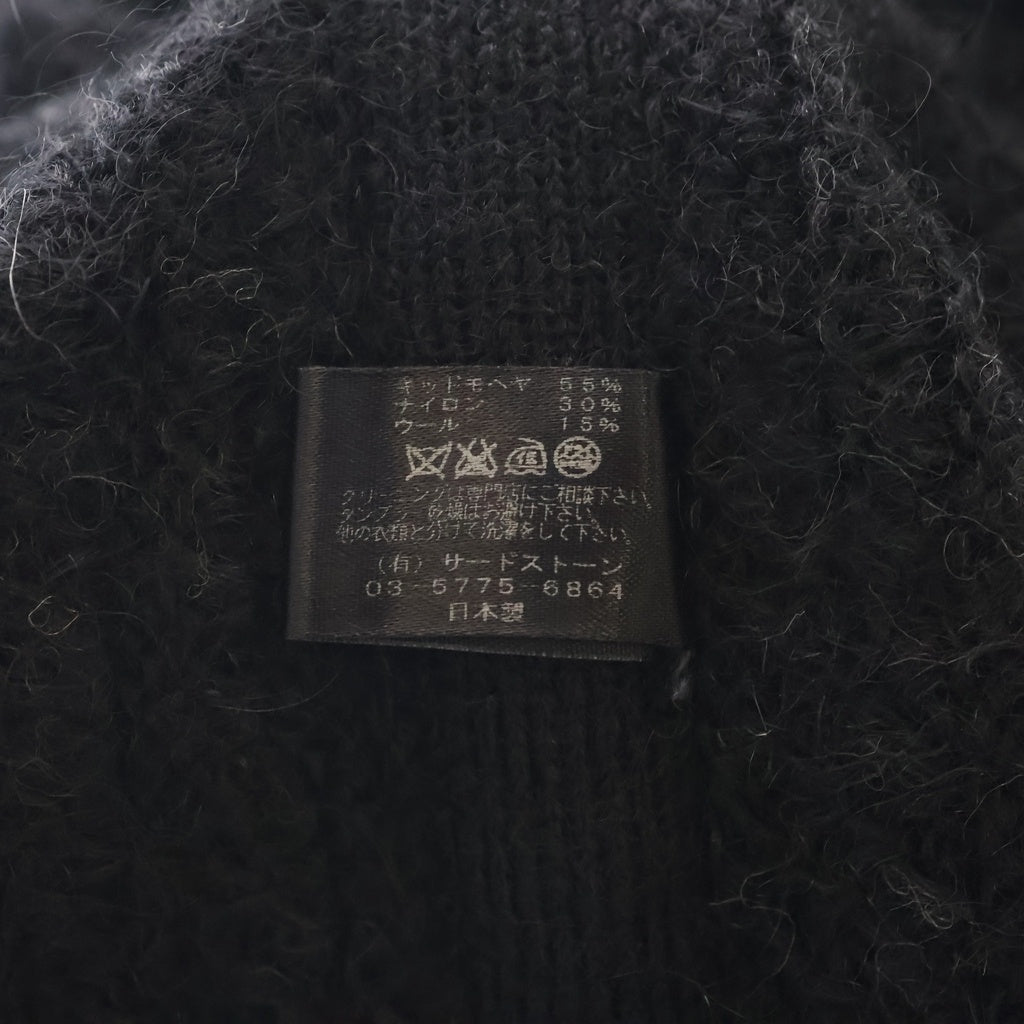 JULIUS(ユリウス) キッドモヘヤ ウール混 ストール マフラー ブラック