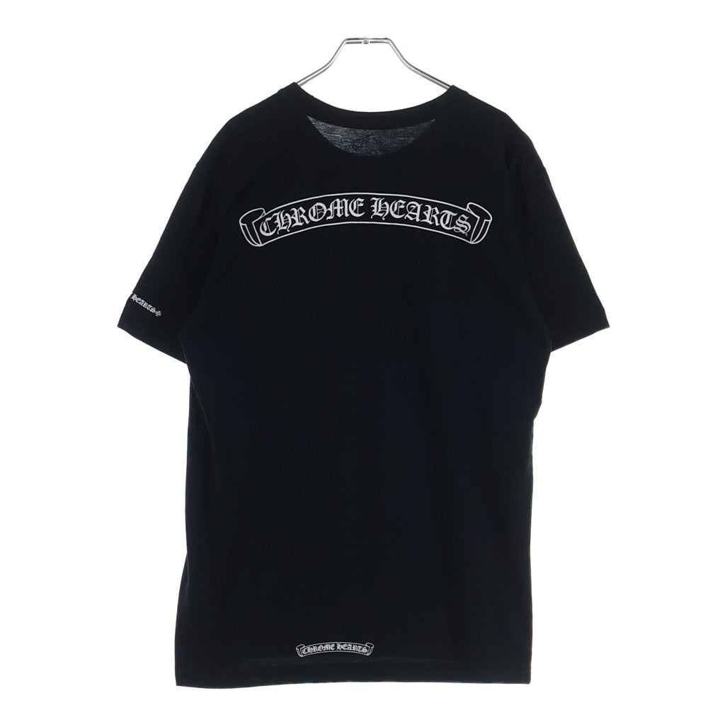 CHROME HEARTS(クロムハーツ) CH T-SHIRT スクロールラベルプリント クルーネック ポケット 半袖Tシャツ カットソー ブラック