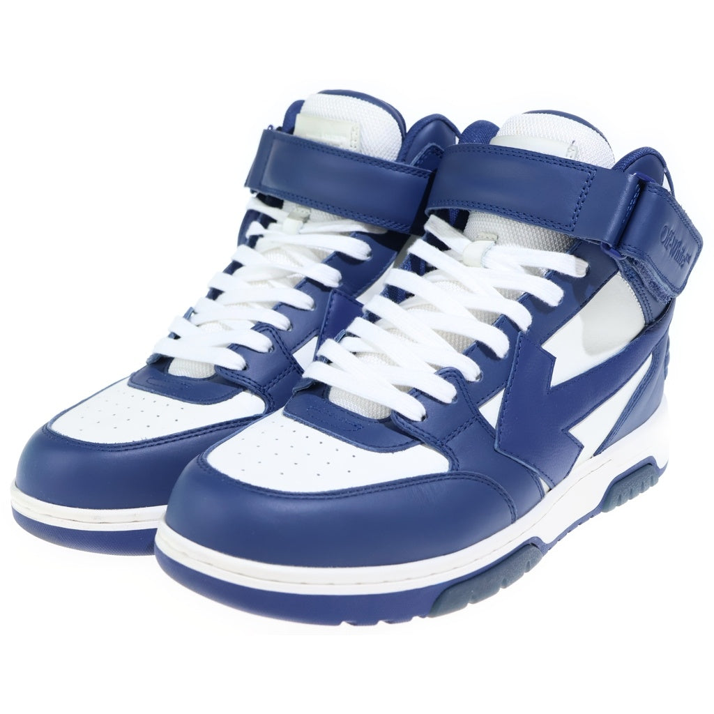 OFF-WHITE(オフホワイト) OUT OF OFFICE MID TOP LEATHER / DUSTY BLUE ミッドカットスニーカー ブルー OMIS23-SLG0151