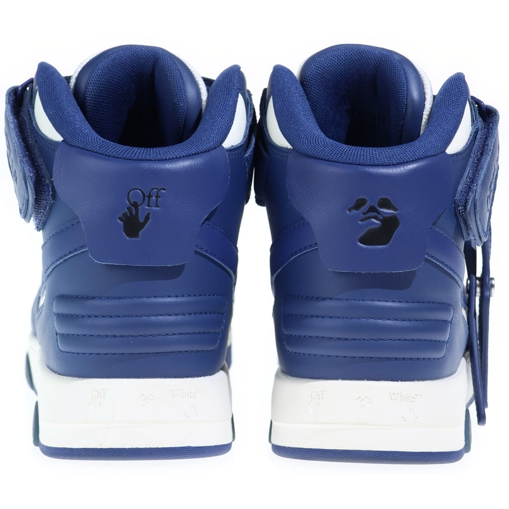 OFF-WHITE(オフホワイト) OUT OF OFFICE MID TOP LEATHER / DUSTY BLUE ミッドカットスニーカー ブルー OMIS23-SLG0151