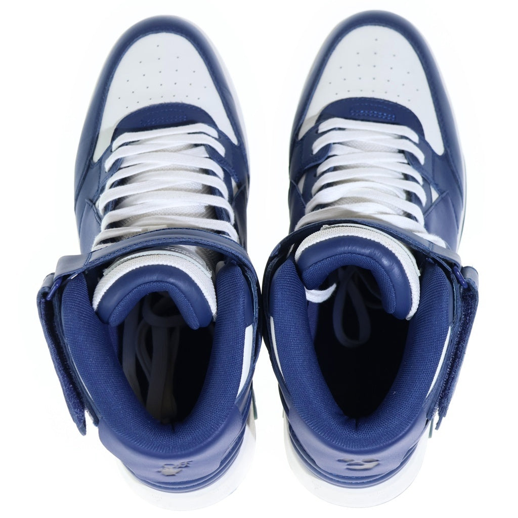 OFF-WHITE(オフホワイト) OUT OF OFFICE MID TOP LEATHER / DUSTY BLUE ミッドカットスニーカー ブルー OMIS23-SLG0151