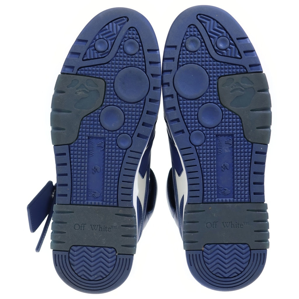 OFF-WHITE(オフホワイト) OUT OF OFFICE MID TOP LEATHER / DUSTY BLUE ミッドカットスニーカー ブルー OMIS23-SLG0151