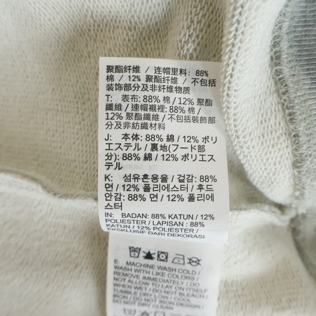 SAINT MICHAEL(セントマイケル) ×JORDAN SM FLEECE L/S HOODIE フロントロゴプリント プルオーバーパーカーフーディー グレー FV4718-050