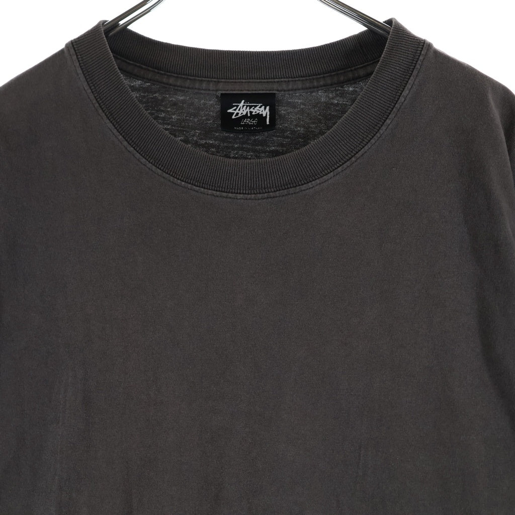 STUSSY(ステューシー) フェード ウォッシュド加工 ロングスリーブ クルーネック長袖Tシャツカットソー グレー