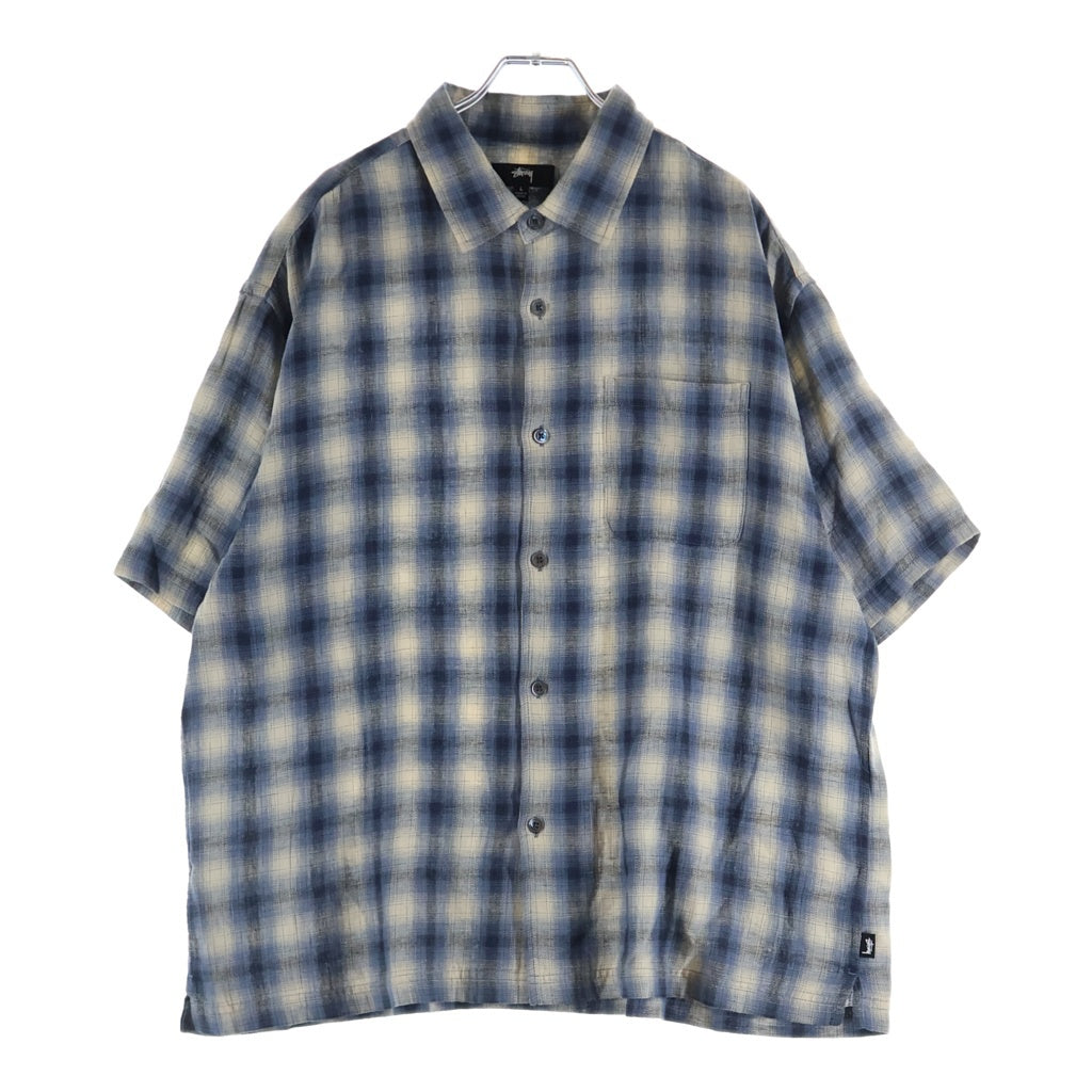 STUSSY(ステューシー) Liam SS Plaid Shirt Blue リアム ショートスリーブ プレイド 半袖シャツ ブルー 1110385