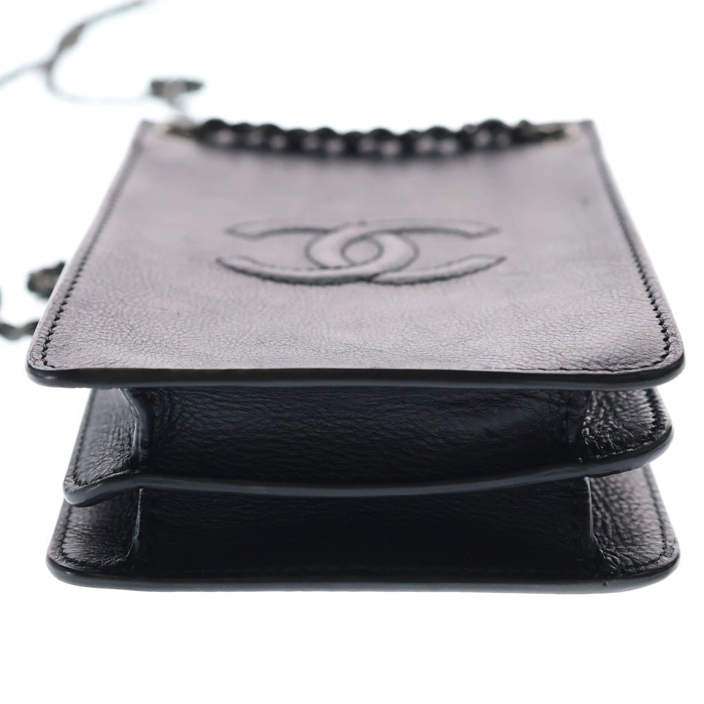 CHANEL(シャネル) ココマーク ポシェット チェーンショルダーバッグ スマホケース A92304 ブラック レディース