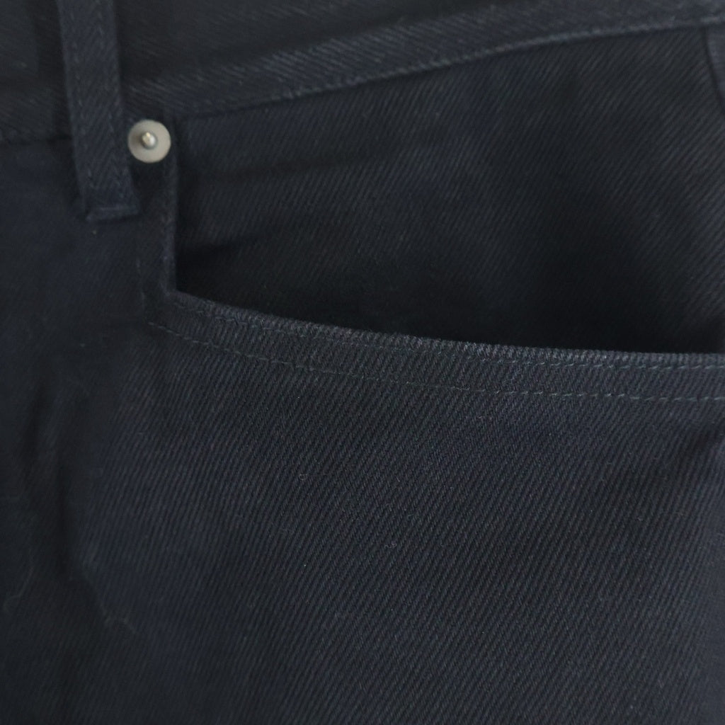 NO MASS PROD(ノーマスブロッド) RAW DENIM JAPANESE LOOSE FIT BAGGY JEANS ローウエスト ジャパニーズ ルーズフィット スナップデザイン デニムパンツ ジーンズ ブラック