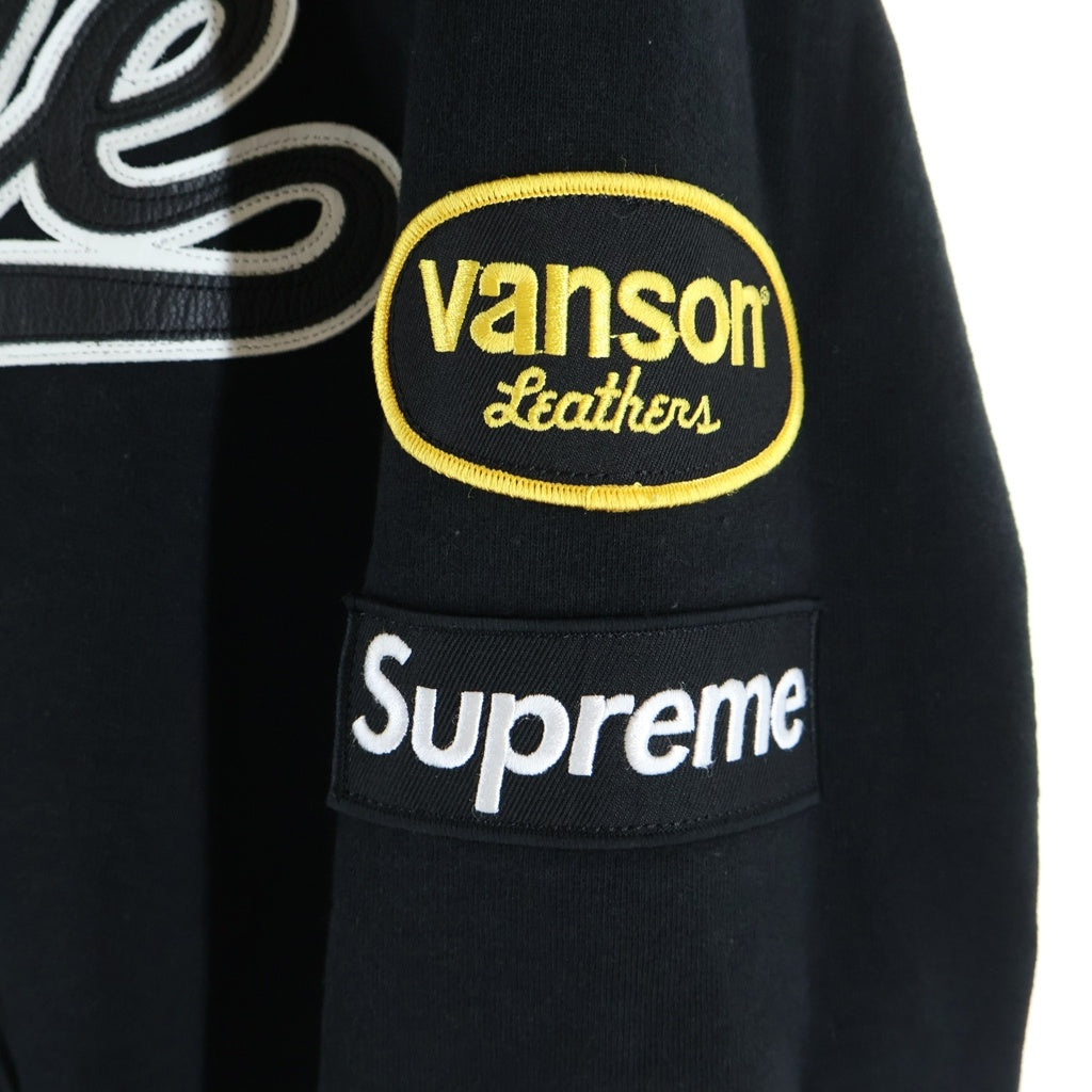 SUPREME(シュプリーム) 21SS ×VANSON LEATHER SPIDER WEB ZIP UP HOODED SWEATSHIRT バンソン レザー スパイダー ウェブ ジップアップパーカー フーディ ブラック