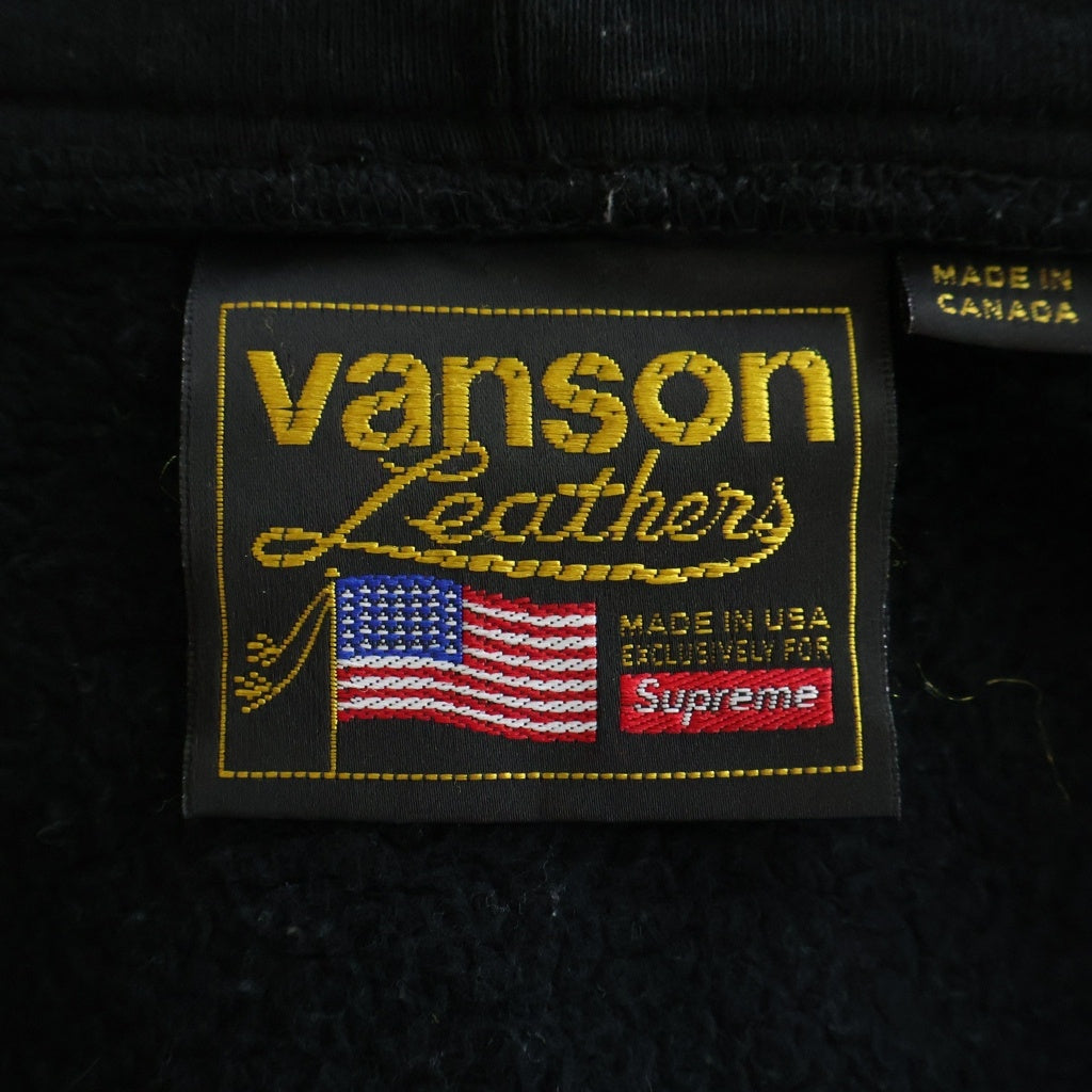 SUPREME(シュプリーム) 21SS ×VANSON LEATHER SPIDER WEB ZIP UP HOODED SWEATSHIRT バンソン レザー スパイダー ウェブ ジップアップパーカー フーディ ブラック
