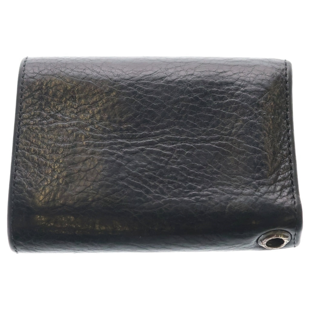 CHROME HEARTS(クロムハーツ) 3FOLD 3フォールド ケルティックボタン レザーウォレット 財布 ブラック BCA364