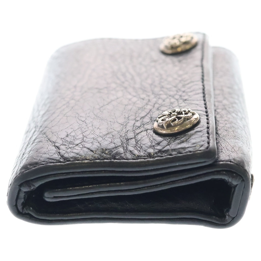 CHROME HEARTS(クロムハーツ) 3FOLD 3フォールド ケルティックボタン レザーウォレット 財布 ブラック BCA364