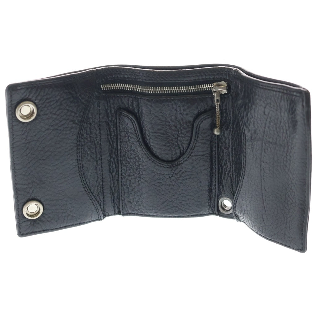 CHROME HEARTS(クロムハーツ) 3FOLD 3フォールド ケルティックボタン レザーウォレット 財布 ブラック BCA364