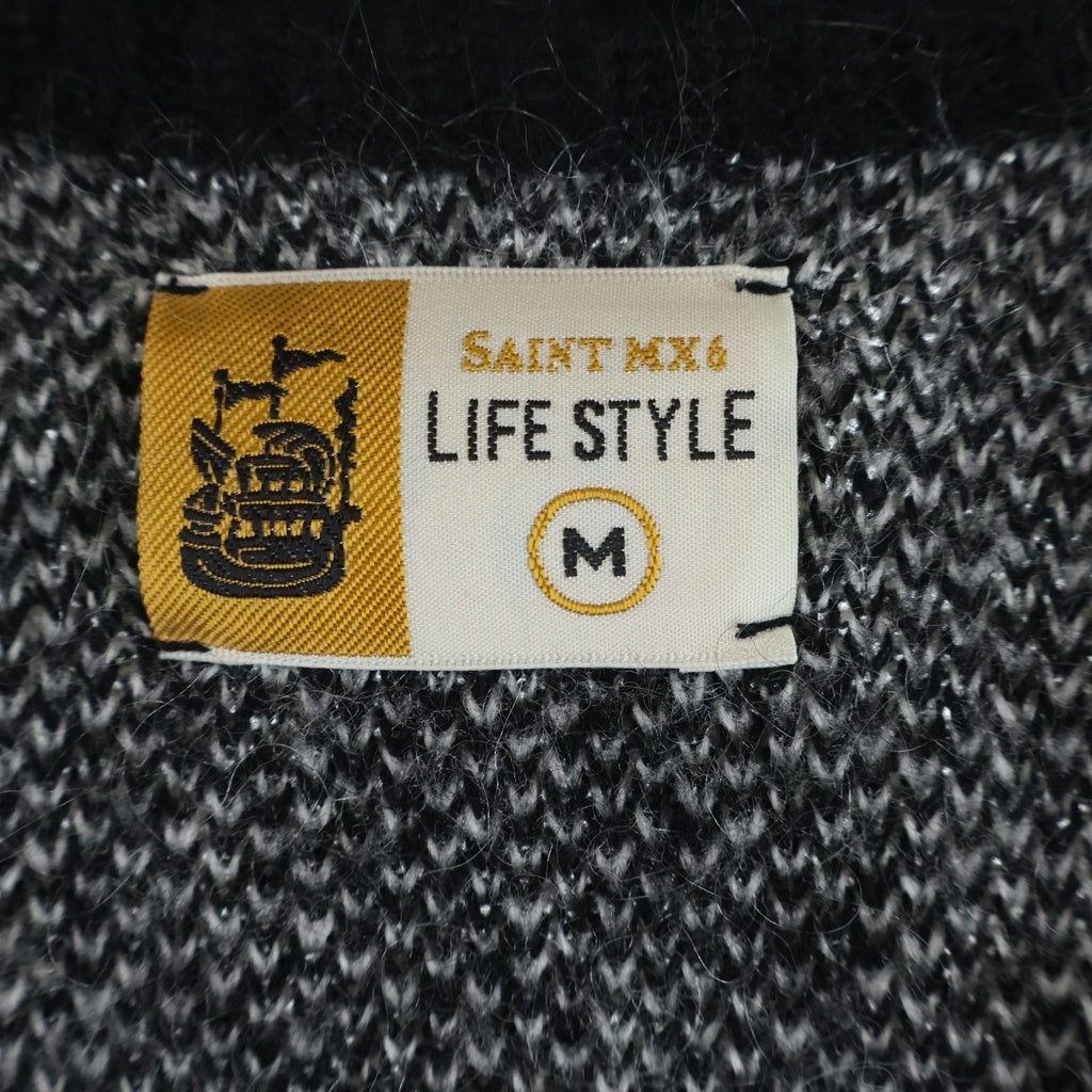 SAINT MICHAEL(セントマイケル) 24AW ×DENIM TEARS DT MH CARDIGAN デニムティアーズ モヘア カーディガン ブラック SM-YS1-0000-C50