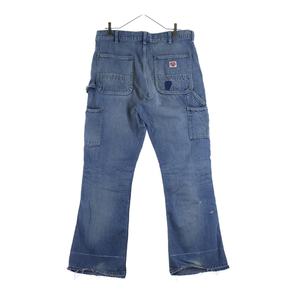 SAINT MICHAEL(セントマイケル) 24AW DENIM DOUBLE KNEE ダブルニー フレアデニムパンツ リペア加工 インディゴ SM-YS1-0000-066
