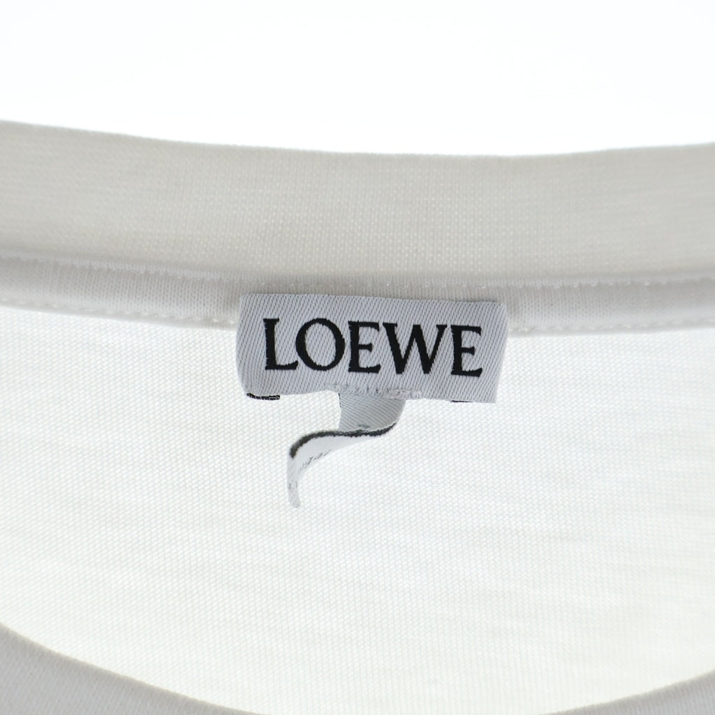 LOEWE(ロエベ) アナグラムロゴ刺繍 クルーネック半袖Tシャツカットソー ホワイト H526Y22X75